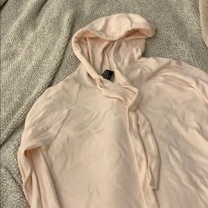 F21 soft pink crop hoodie